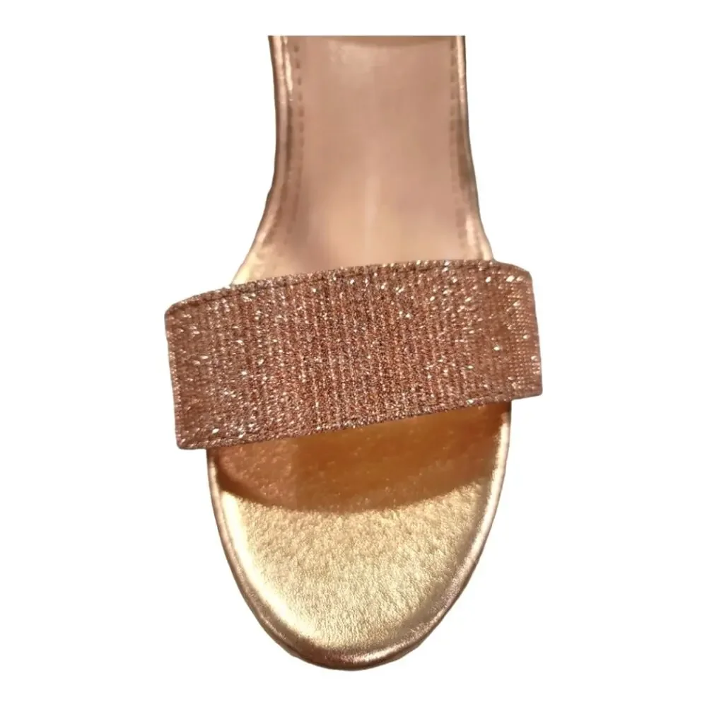Olivia and Kate Glittery Rose Gold Platform Wedge